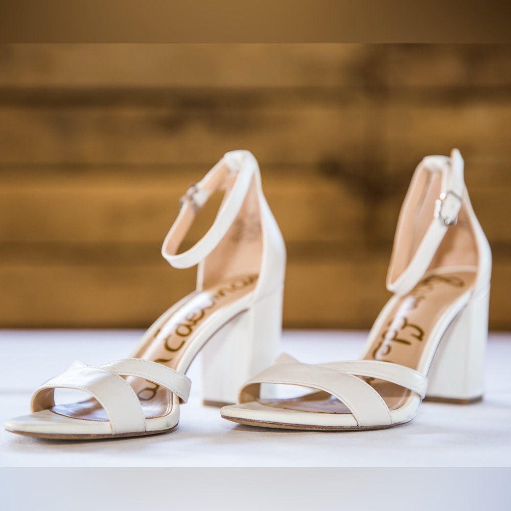 Sam Edelman Women's White Block Heel Sandals